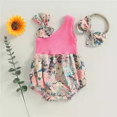 Body infantil floral e laço decorativo - comprar online