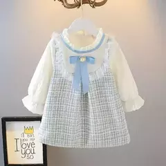 Vestido infantil solto de manga, Trajes finos - Kasacvasc.com