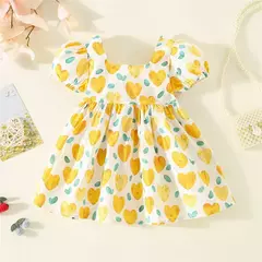 Vestido infantil manga curta com laço - comprar online