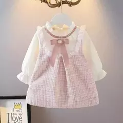 Vestido infantil solto de manga, Trajes finos