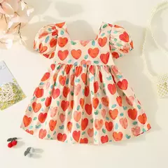 Vestido infantil manga curta com laço - loja online