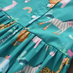 Vestido infantil estampado safari, moda primavera verão - loja online