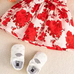 Vestido infantil floral para bebês de manga borboleta moda primavera verão - comprar online