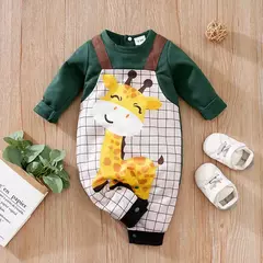 Macacão para bebes personalizado com estampa de girafa - comprar online