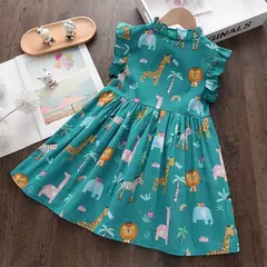 Vestido infantil estampado safari, moda primavera verão - comprar online