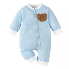 Macacão para bebês de urso bordado personalizado - Kasacvasc.com