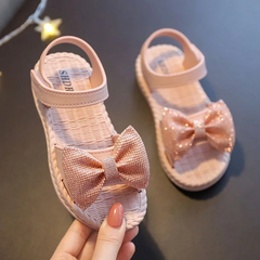 Sandália infantil de princesa antiderrapante com laço e Flexivel - comprar online