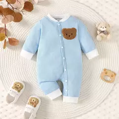 Macacão para bebês de urso bordado personalizado - comprar online