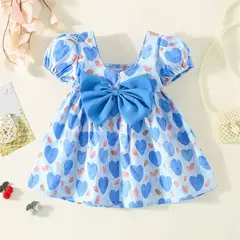 Vestido infantil manga curta com laço na internet