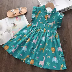 Vestido infantil estampado safari, moda primavera verão - comprar online