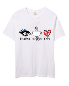 PROMO Remera Lashes, coffee and love