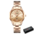 Relógio feminino Curren 9007 com mostrador dourado e pulseira de metal, à prova d'água 3 ATM.