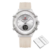 Relógio feminino Naviforce NF7109 com display digital, pulseira de silicone branca e resistente à água 5 ATM.