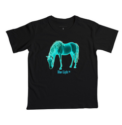 Camiseta infantil estampa cavalo luminoso