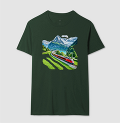 Camisetas masculina e feminina Trem nos Alpes