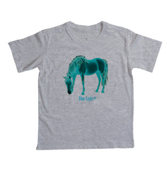 Camiseta infantil estampa cavalo luminoso - Blue Light