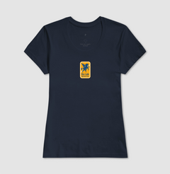 Camiseta feminina Blue Light logo central - loja online