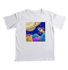 Camiseta infantil estampa foguete