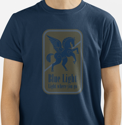 Camiseta masculina estampa Blue Light na internet