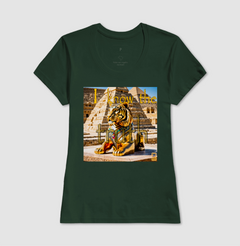 Camiseta feminina estampa Golden Tiger - Blue Light