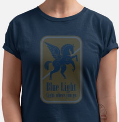 Camiseta feminina estampa Blue Light na internet