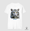 Camiseta Masculina Algodão Peruano Estampa Tigre Branco