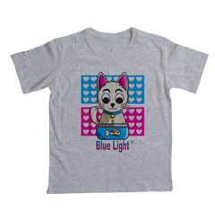 Camiseta infantil estampa gatinho - Blue Light