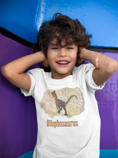 Camiseta infantil Dilophosaurus - Blue Light