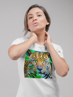 Camiseta feminina estampa Onça Pintada - loja online