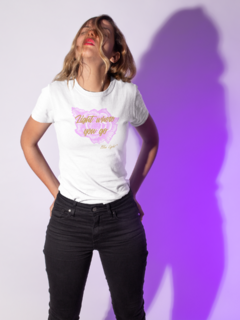 Camiseta feminina rosa e dourado - comprar online