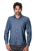 Camisa Jeans Dom Farias Manga Longa Slim Fit Azul Estonada