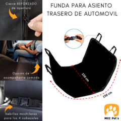 Funda Asiento Trasero C/cierre Mascotas + 2 Cint - 140cm ancho x 150cm largo - comprar online