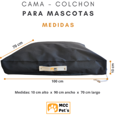 Funda Colchón Antidesgarro - 100x70x10 - para Mascota - Sin Relleno - MCC Pets