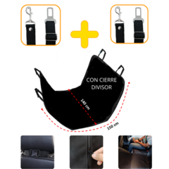 Funda Asiento Trasero C/cierre Mascotas + 2 Cint - 140cm ancho x 150cm largo