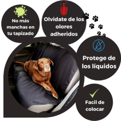 Funda Asiento Trasero Auto Mascotas Perros + 2 Cinturones - tienda online