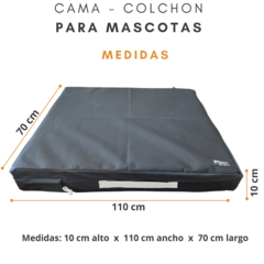 Colchón Cama Mascotas Antidesgarro 110x70x10cm - Goma espuma