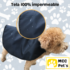 Piloto capa c/capucha para lluvia Mascotas 100% Impermeable - MCC Pets