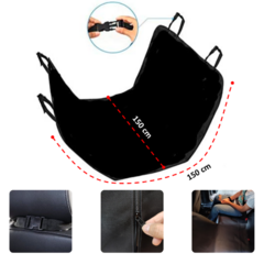 Funda p/Asiento Trasero CON Cierre Mascotas - 140cm ancho x 150cm largo