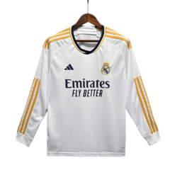 Camiseta Real Madrid Manga Longa Home 23/24 Versão Torcedor