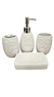 Set 4 Piezas Baño Ceramica Flores BLANCO - comprar online