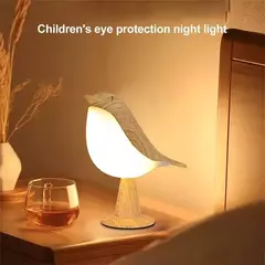 Luz Nocturna de Pájaro de Madera con Interruptor Táctil - comprar online