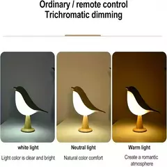 Luz Nocturna de Pájaro de Madera con Interruptor Táctil - Glovitecno