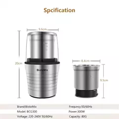 Multipurpose Electric Coffee Bean Grinder Biolomix BCG300 - Glovitecno