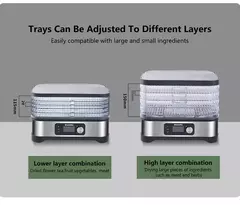 Imagen de BioloMix Deshidratador de Alimentos BPA Free - 5 Bandejas con Control Digital de Tiempo y Temperatura