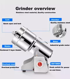 700g Swing Type Electric Grains Herbal Spices Powder Grinder by Biolomix