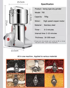 Image of 700g Swing Type Electric Grains Herbal Spices Powder Grinder by Biolomix