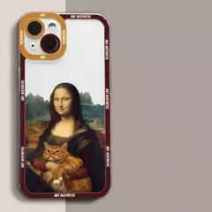 Funda de Teléfono Transparente Arte Estético David Mona Lisa para iPhone - tienda online