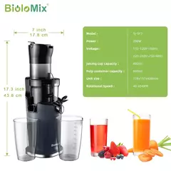 BioloMix 200W Extractor de Jugo de Prensa en Frío - Glovitecno