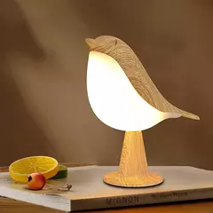 Luz Nocturna de Pájaro de Madera con Interruptor Táctil - tienda online