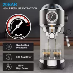 Máquina de Café Espresso Semiautomática 20 Bar Biolomix - tienda online